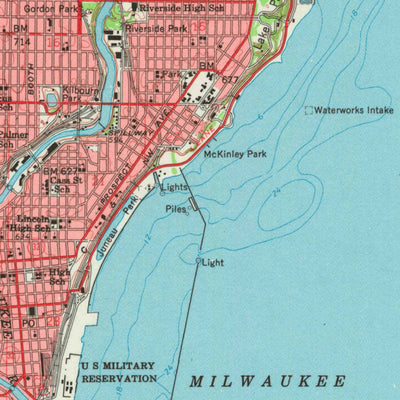 United States Geological Survey Milwaukee, WI (1958, 62500-Scale) digital map
