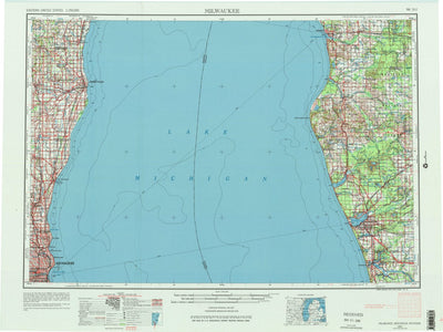 United States Geological Survey Milwaukee, WI-MI (1954, 250000-Scale) digital map