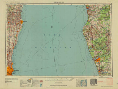 United States Geological Survey Milwaukee, WI-MI (1958, 250000-Scale) digital map