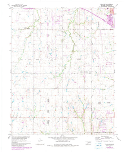 United States Geological Survey Minco NE, OK (1966, 24000-Scale) digital map