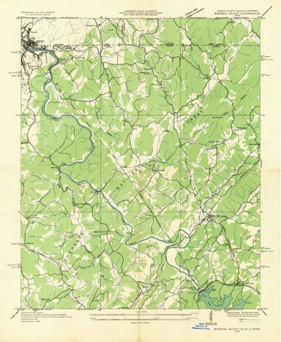 United States Geological Survey Mineral Bluff, GA-NC-TN (1935, 24000-Scale) digital map