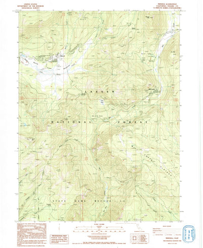 United States Geological Survey Mineral, CA (1986, 24000-Scale) digital map