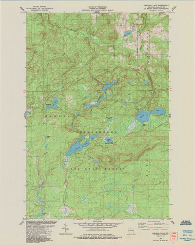 United States Geological Survey Mineral Lake, WI (1984, 24000-Scale) digital map