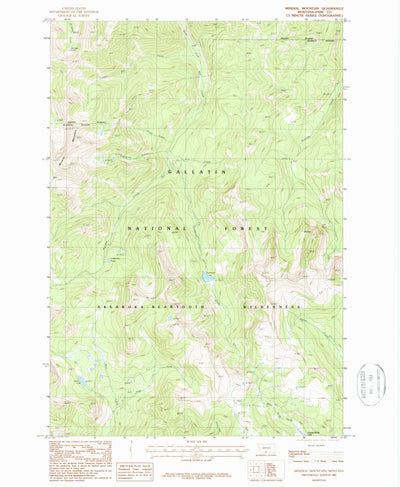 United States Geological Survey Mineral Mountain, MT (1987, 24000-Scale) digital map