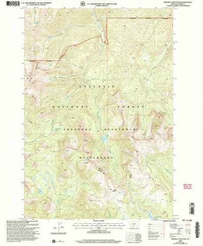 United States Geological Survey Mineral Mountain, MT (2000, 24000-Scale) digital map