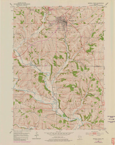 United States Geological Survey Mineral Point, WI (1952, 24000-Scale) digital map