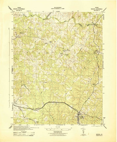 United States Geological Survey Mineral, VA (1942, 31680-Scale) digital map