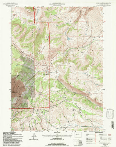 United States Geological Survey Miners Delight, WY (1991, 24000-Scale) digital map