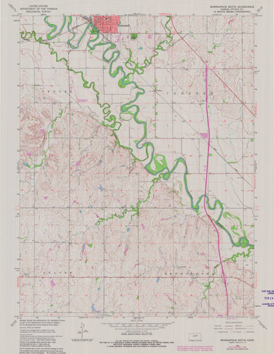 United States Geological Survey Minneapolis South, KS (1965, 24000-Scale) digital map