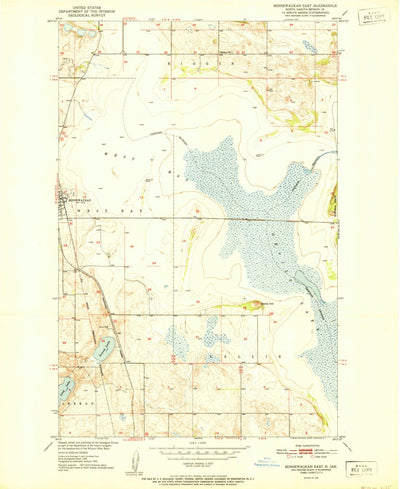 United States Geological Survey Minnewaukan East, ND (1951, 24000-Scale) digital map