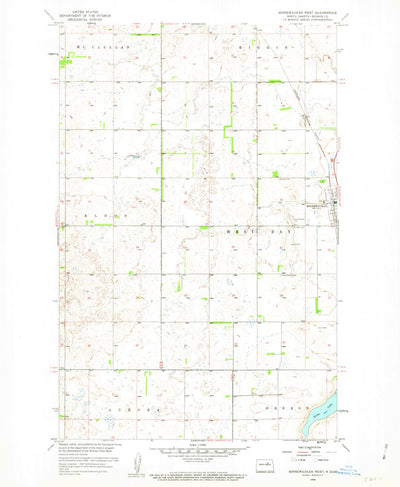 United States Geological Survey Minnewaukan West, ND (1958, 24000-Scale) digital map