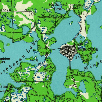 United States Geological Survey Minocqua, WI (1938, 48000-Scale) digital map
