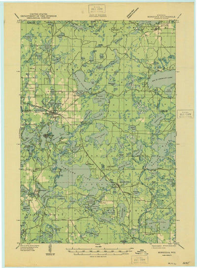 United States Geological Survey Minocqua, WI (1946, 48000-Scale) digital map