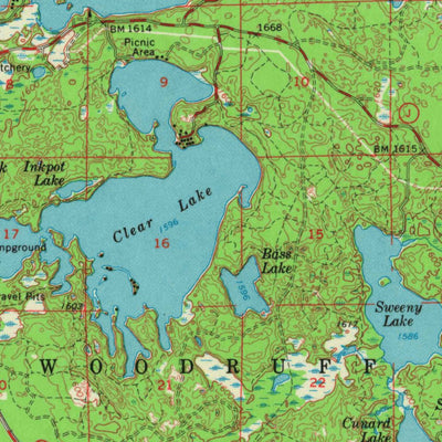 United States Geological Survey Minocqua, WI (1966, 62500-Scale) digital map