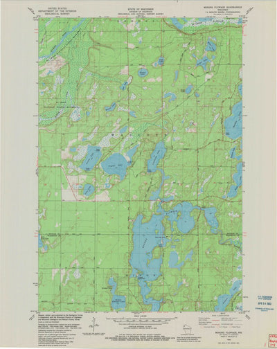 United States Geological Survey Minong Flowage, WI (1982, 24000-Scale) digital map