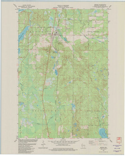 United States Geological Survey Minong, WI (1982, 24000-Scale) digital map