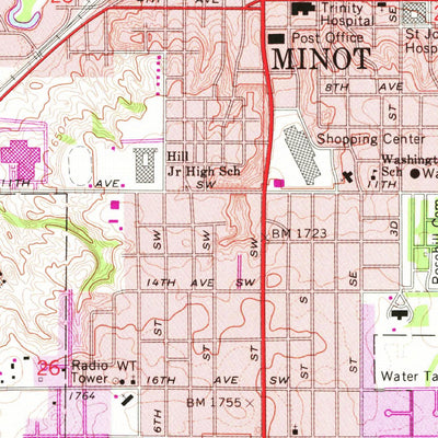 United States Geological Survey Minot, ND (1966, 24000-Scale) digital map