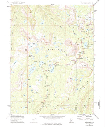 United States Geological Survey Mirror Lake, UT (1972, 24000-Scale) digital map