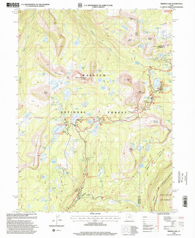 United States Geological Survey Mirror Lake, UT (1998, 24000-Scale) digital map