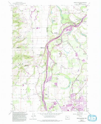 United States Geological Survey Mission Bottom, OR (1957, 24000-Scale) digital map