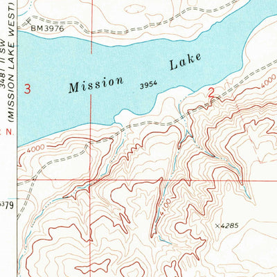 United States Geological Survey Mission Lake East, MT (1968, 24000-Scale) digital map