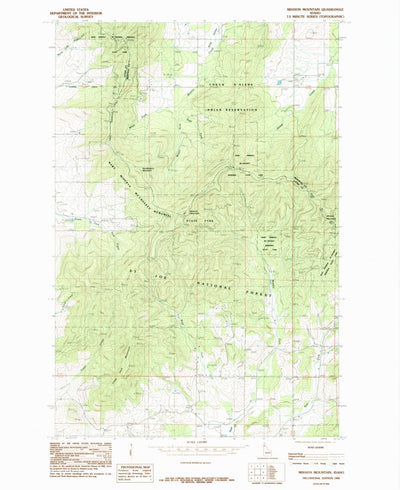 United States Geological Survey Mission Mountain, ID (1985, 24000-Scale) digital map