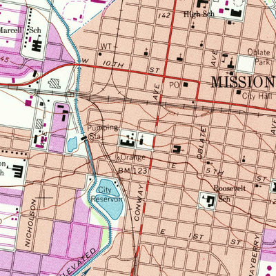 United States Geological Survey Mission, TX (1963, 24000-Scale) digital map
