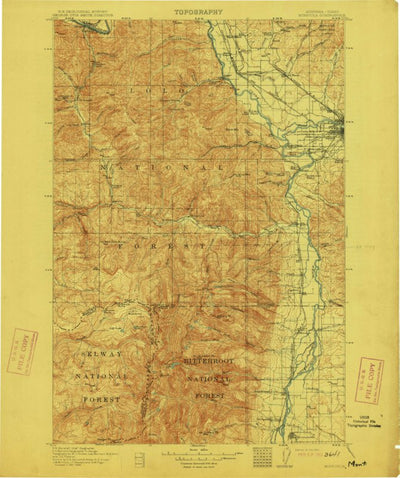United States Geological Survey Missoula, MT-ID (1912, 125000-Scale) digital map