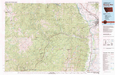 United States Geological Survey Missoula West, MT-ID (1981, 100000-Scale) digital map