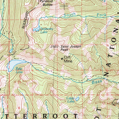 United States Geological Survey Missoula West, MT-ID (1981, 100000-Scale) digital map