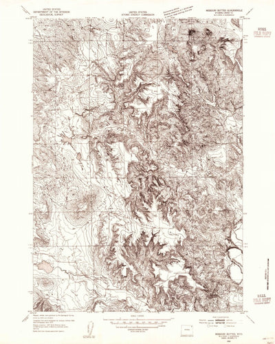 United States Geological Survey Missouri Buttes, WY (1954, 24000-Scale) digital map