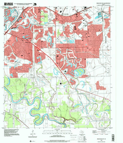 United States Geological Survey Missouri City, TX (1995, 24000-Scale) digital map