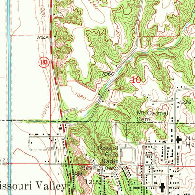 United States Geological Survey Missouri Valley, IA-NE (1970, 24000-Scale) digital map