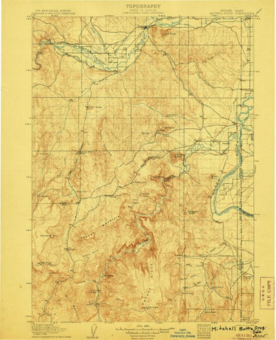 United States Geological Survey Mitchell Butte, OR-ID (1906, 125000-Scale) digital map