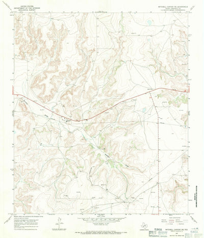 United States Geological Survey Mitchell Canyon NE, TX (1967, 24000-Scale) digital map