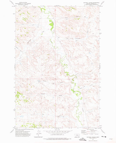 United States Geological Survey Mitchell Coulee, MT (1971, 24000-Scale) digital map