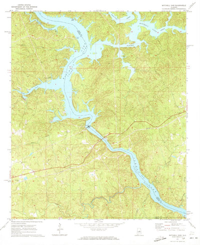 United States Geological Survey Mitchell Dam, AL (1971, 24000-Scale) digital map