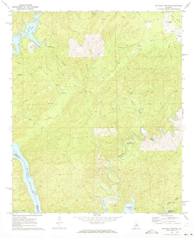 United States Geological Survey Mitchell Dam NW, AL (1971, 24000-Scale) digital map