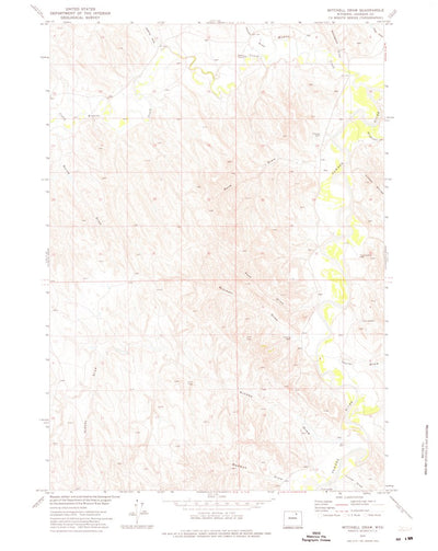 United States Geological Survey Mitchell Draw, WY (1972, 24000-Scale) digital map
