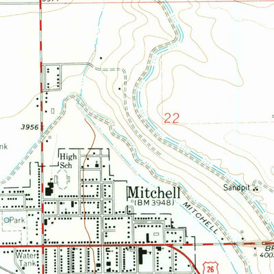 United States Geological Survey Mitchell, NE (1963, 24000-Scale) digital map