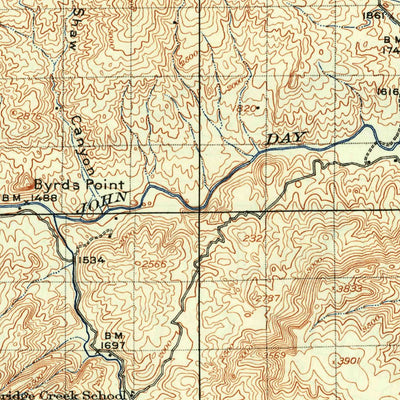 United States Geological Survey Mitchell, OR (1926, 125000-Scale) digital map