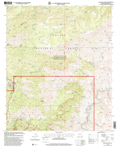 United States Geological Survey Mitchell Peak, AZ (1997, 24000-Scale) digital map