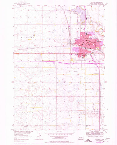 United States Geological Survey Mitchell, SD (1957, 24000-Scale) digital map