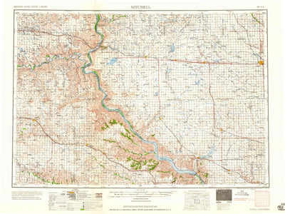 United States Geological Survey Mitchell, SD (1959, 250000-Scale) digital map