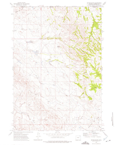 United States Geological Survey Mitten Butte, WY (1972, 24000-Scale) digital map