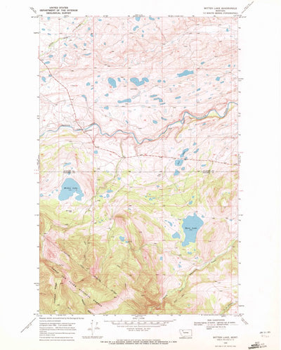United States Geological Survey Mitten Lake, MT (1968, 24000-Scale) digital map