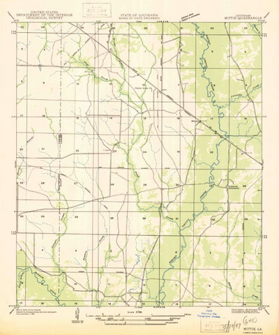 United States Geological Survey Mittie, LA (1935, 31680-Scale) digital map