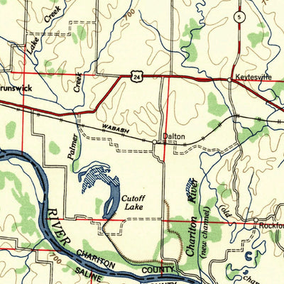 United States Geological Survey Moberly, MO (1957, 250000-Scale) digital map