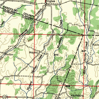 United States Geological Survey Moberly, MO (1957, 250000-Scale) digital map