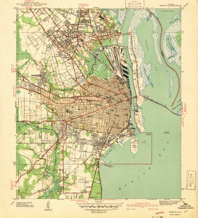United States Geological Survey Mobile, AL (1940, 31680-Scale) digital map